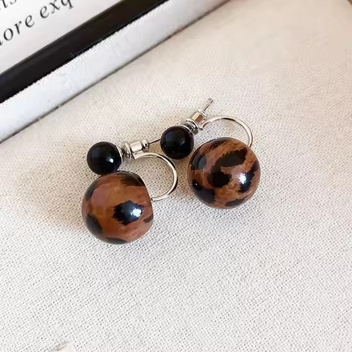 Glammiee Leopard Print Earrings High-end Niche Unique Temperament Earrings