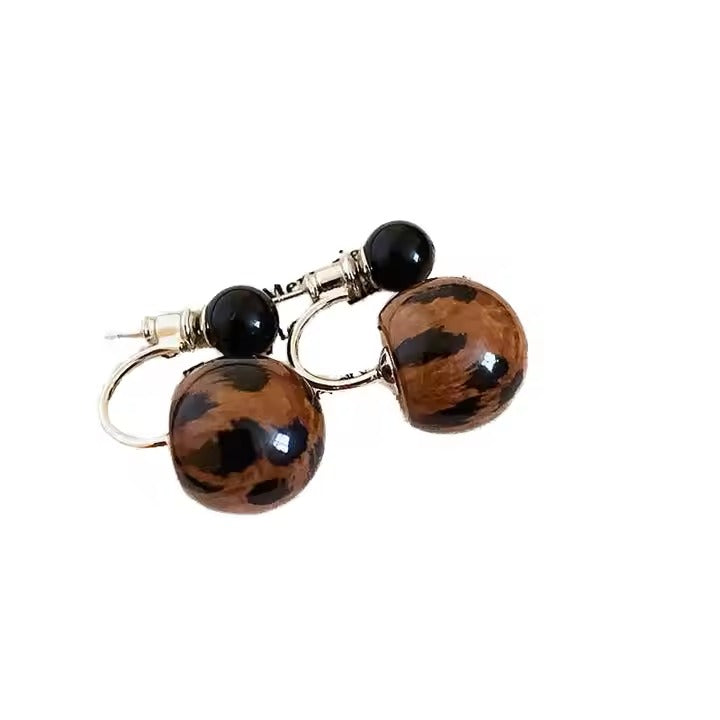 Glammiee Leopard Print Earrings High-end Niche Unique Temperament Earrings