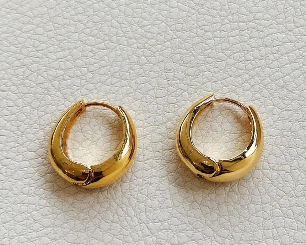 Glammiee Vintage Jewellery Stainless Steel Earrings Gold Chunky Hoop Earrings for Women Girls
